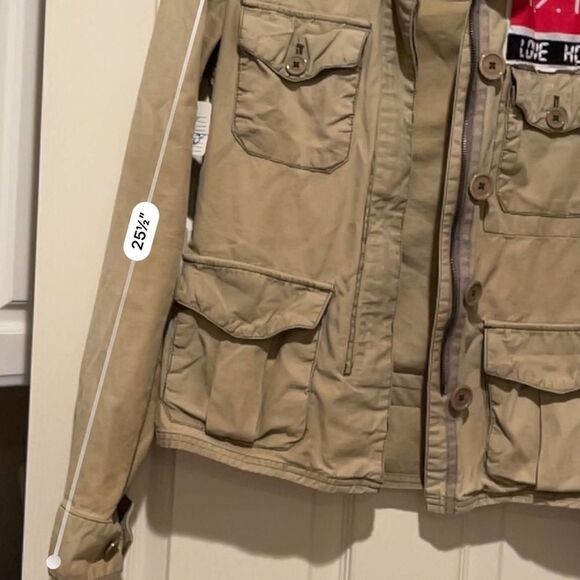 Marilyn Monroe Selfie reworked up-cycled Hollister beige shirt jacket Sz S - Picture 15 of 15